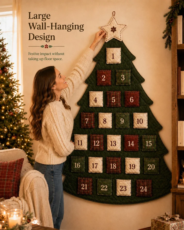 🧵🎄DIY 24-Pocket Fabric Christmas Advent Tree Kit