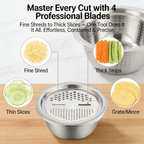 🍴 German Quality 3-in-1 Stainless Steel Grater Bowl