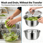 🍴 German Quality 3-in-1 Stainless Steel Grater Bowl
