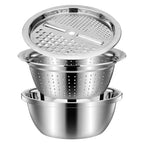 🍴 German Quality 3-in-1 Stainless Steel Grater Bowl