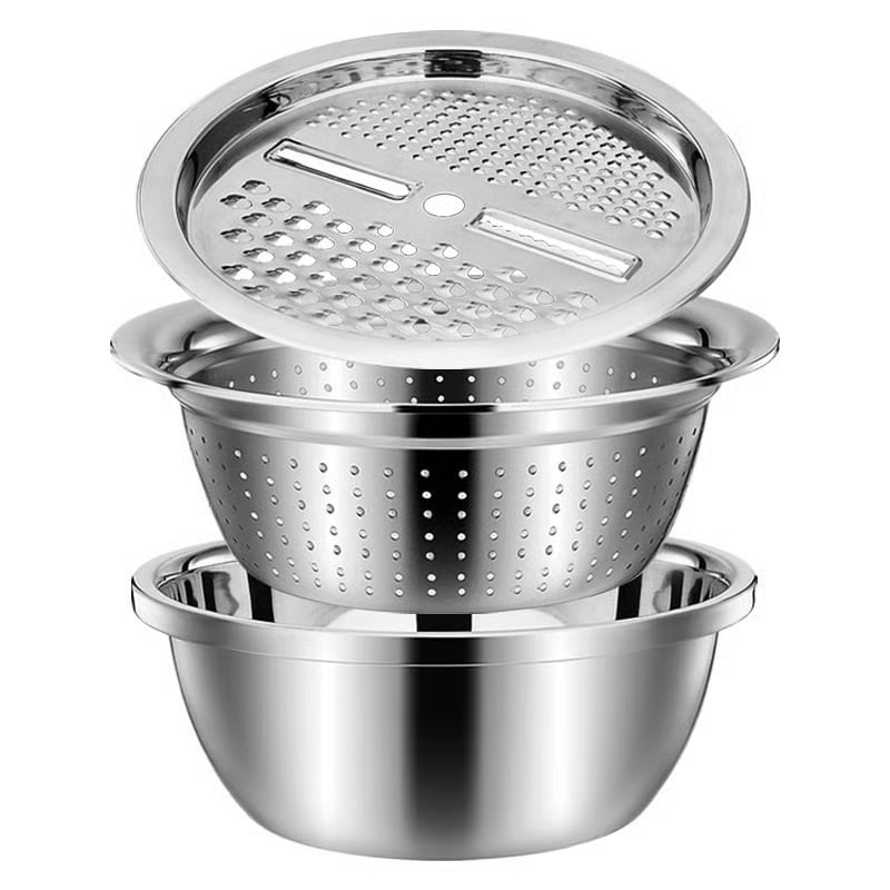 🍴 German Quality 3-in-1 Stainless Steel Grater Bowl
